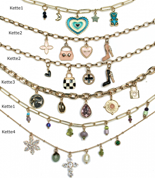 Individuelle Charm Halskette Frauen klobige und feine Anhänger Kette oder Armband selber zusammen stellen zur Auswahl Geschenk für sie